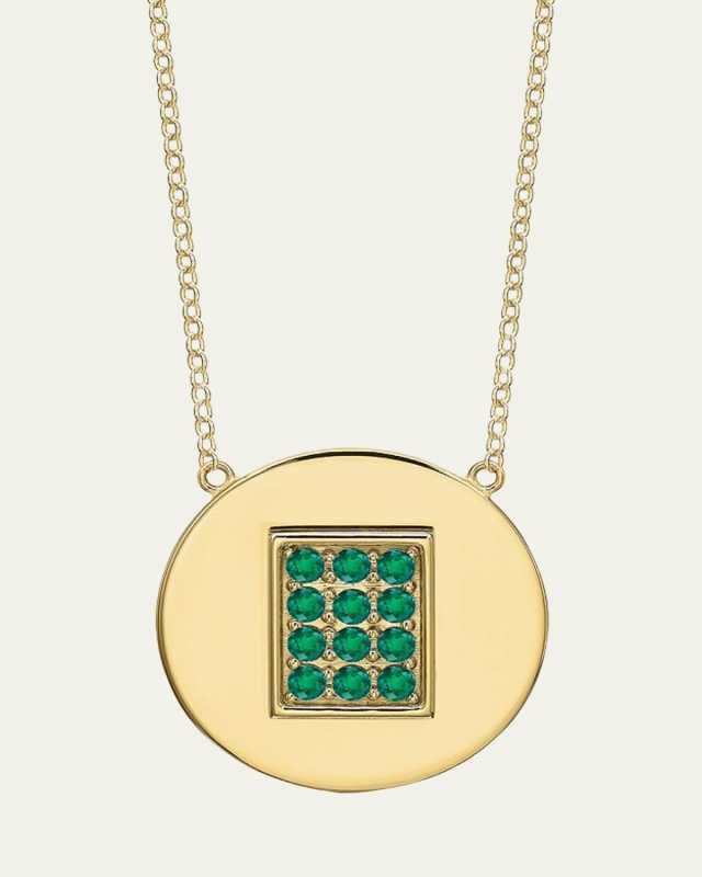 14K Gold Emerald Birthstone Necklace